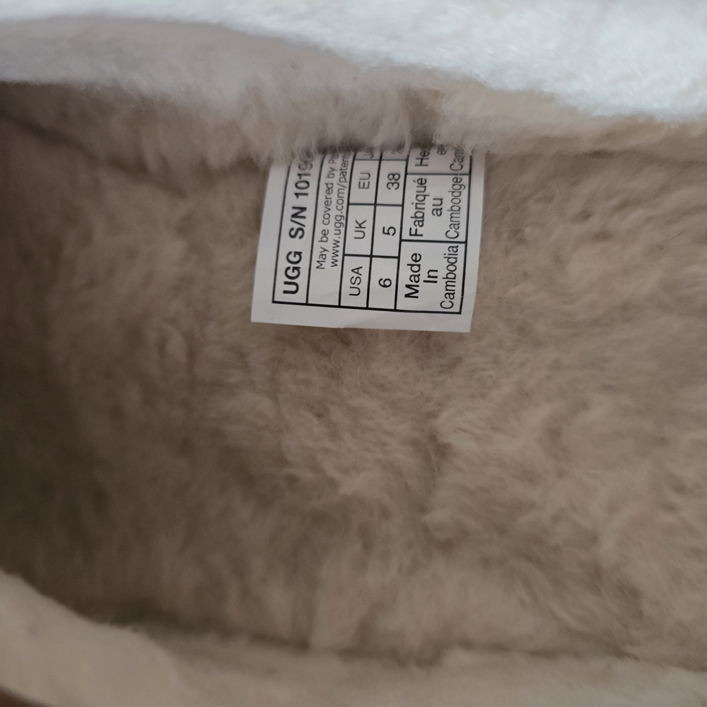 UGG Tasman Tan Sheepskin Slippers with Plush Lining - Picture 4 of 5